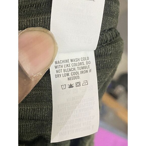 Aerie Groove-On‎ High Waisted Velour Pants Ribbed Flare Pull On Olive Daze Small - Picture 7 of 8